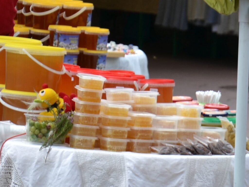 A honey stall at the fair of Hanseatic Days of Tartu 2013