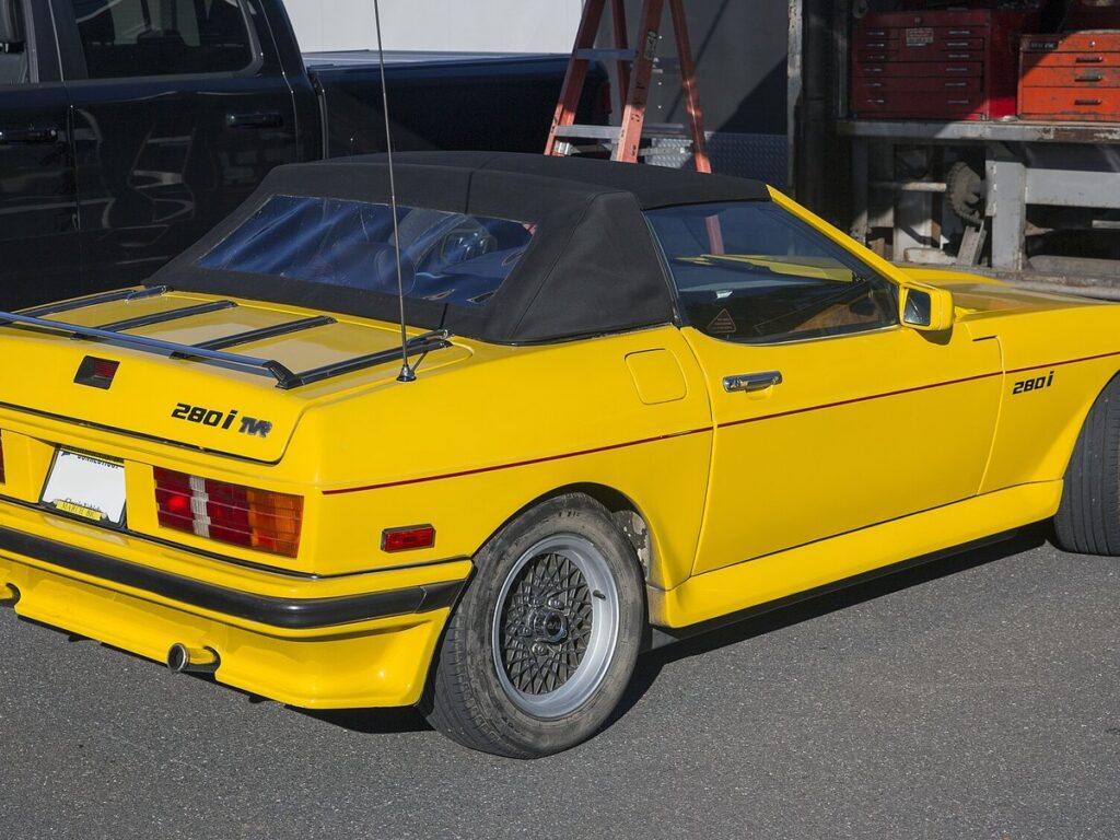 1986 TVR 280i Convertible in saffron, rear right