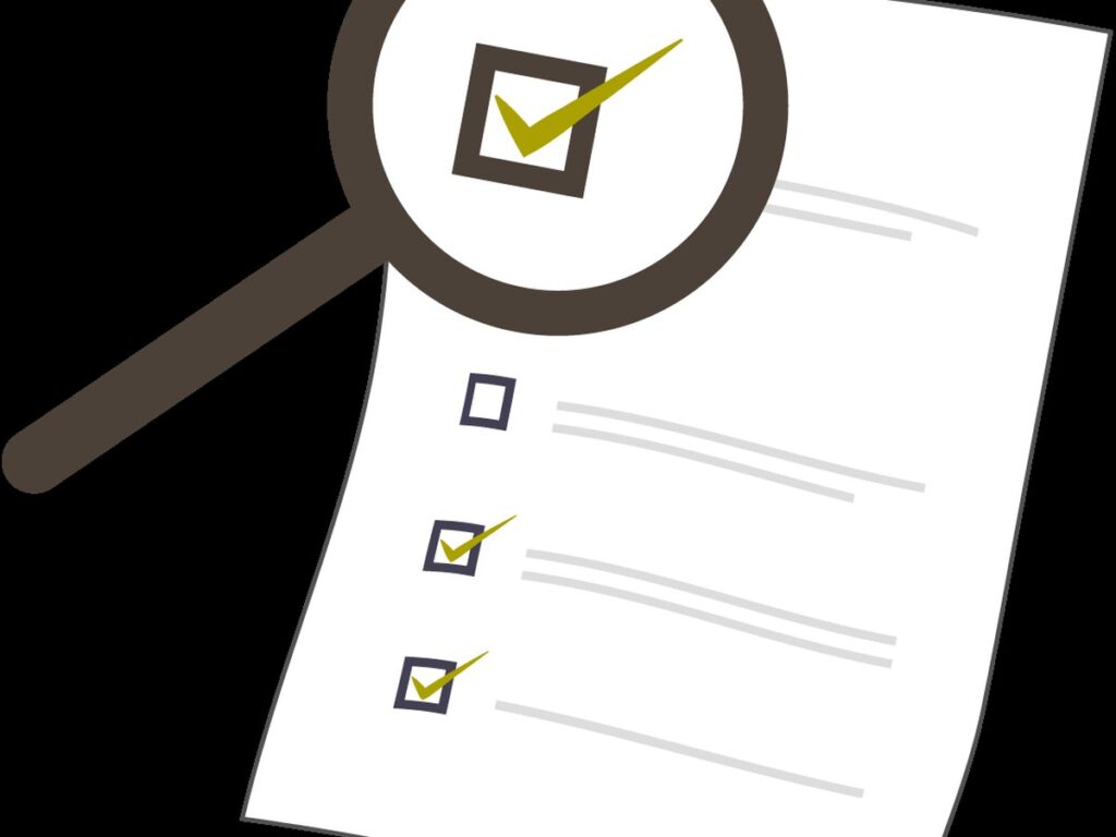 Check List with Magnifying Glass (NIH BioArt 907 - 800287)